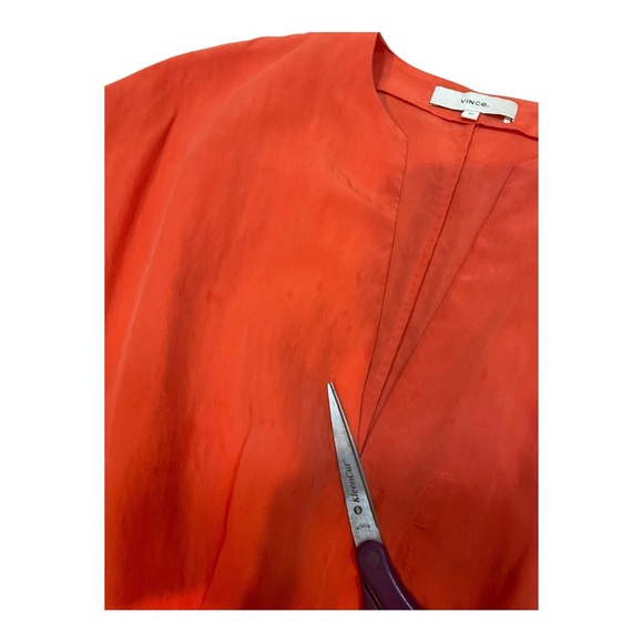 VINCE Women’s Orange v-neck Midi dress Size XS - Picture 11 of 16